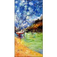 "Caroline's Treasures Boat Starlight Sailboats Floor Runner, 58hx28w, Multicolor"