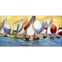 "Caroline's Treasures Sailboats From The Causeway Floor Runner 28"" x 58"" Multicolor"