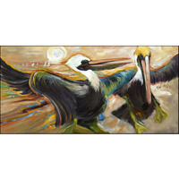 "Caroline's Treasures Double Trouble Pelicans Floor Runner 28"" x 58"" Multicolor"