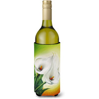 "Caroline's Treasures Lilies by Sinead Jones Wine Bottle Koozie Hugger, 750ml, Multicolor"
