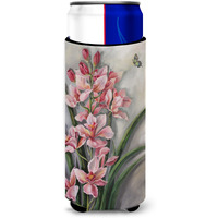"Caroline's Treasures Orchids by Judith Yates Michelob Ultra Koozies for Slim Cans, Multicolor"