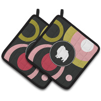 "Caroline's Treasures Keeshond Pair of Pot Holders KJ1137PTHD, 7.5HX7.5W, Multicolor"