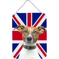 "Caroline's Treasures KJ1162DS1216 Jack Russell Terrier with English Union Jack British Flag Wall or Door Hanging Prints, 16"" x 12"""