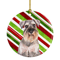 Candy Cane Holiday Christmas Schnauzer Ceramic Ornament KJ1172CO1