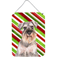 "Caroline's Treasures KJ1172DS1216 Candy Cane Holiday Christmas Schnauzer Wall or Door Hanging Prints, 16"" x 12"""