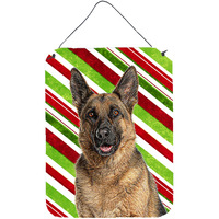 "Caroline's Treasures Candy Cane Holiday Christmas German Shepherd Wall or Door Hanging Prints, 16"" x 12"""