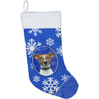 "Caroline's Treasures Winter Snowflakes Holiday Jack Russell Terrier Christmas Stocking, 11 x 18"", Mulitcolor"
