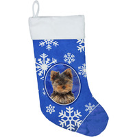 "Caroline's Treasures Winter Snowflakes Holiday Yorkie Puppy/Yorkshire Terrier Christmas Stocking, 11 x 18"", Mulitcolor"