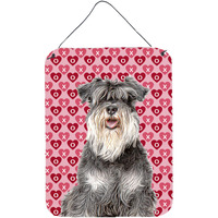 "Caroline's Treasures KJ1192DS1216 Hearts Love and Valentine's Day Schnauzer Wall or Door Hanging Prints, 16"" x 12"""
