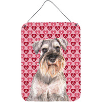 "Caroline's Treasures KJ1193DS1216 Hearts Love and Valentine's Day Schnauzer Wall or Door Hanging Prints, 16"" x 12"""