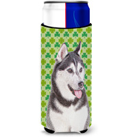 St. Patrick's Day Shamrock Alaskan Malamute Ultra Beverage Insulators for slim cans KJ1196MUK