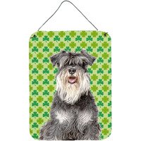 "Caroline's Treasures KJ1199DS1216 St. Patrick's Day Shamrock Schnauzer Wall or Door Hanging Prints, 16"" x 12"""