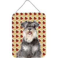 "Caroline's Treasures KJ1206DS1216 Fall Leaves Schnauzer Aluminium Metal Wall or Door Hanging Prints, 16"" x 12"""