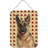 "Caroline's Treasures Fall Leaves German Shepherd Wall or Door Hanging Prints, 16"" x 12"""