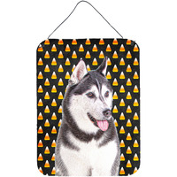 "Caroline's Treasures Candy Corn Halloween Alaskan Malamute Wall or Door Hanging Prints, 16"" x 12"""