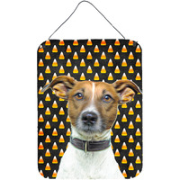"Caroline's Treasures Candy Corn Halloween Jack Russell Terrier Wall or Door Hanging Prints, 16"" x 12"""