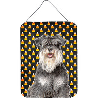 "Caroline's Treasures KJ1213DS1216 Candy Corn Halloween Schnauzer Wall or Door Hanging Prints, 16"" x 12"""