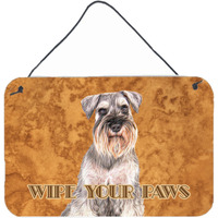 "Caroline's Treasures KJ1220DS812 Schnauzer Wipe Your Paws Wall or Door Hanging Prints, 8 x 12"""