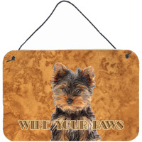 "Caroline's Treasures Yorkie Puppy/Yorkshire Terrier Wipe Your Paws Wall or Door Hanging Prints, 8 x 12"""