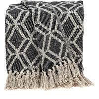 Parkland Collection Kat Casual Beige 52" x 67" Woven Handloom Throw