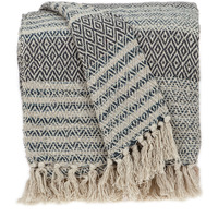 Parkland Collection Ivy Transitional Beige 52" x 67" Woven Handloom Throw