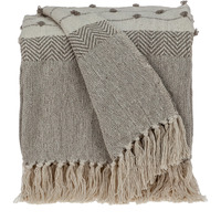 Parkland Collection Ishan Eclectic Beige 52" x 67" Woven Handloom Throw