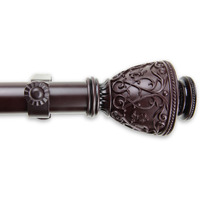 Virginia Curtain Rod 1 inch 48-84 inch - Mahogany