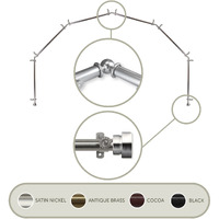Thornhill 13/16 inch 6-Sided Bay Window Curtain Rod - Satin Nickel