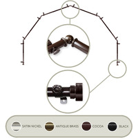 Thornhill 13/16 inch 6-Sided Bay Window Curtain Rod - Cocoa