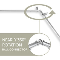 Cilla Corner WIndow Curtain Rod 13/16 inch 28-48" - Satin Nickel