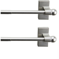 Magnetic Rod 7/16 inch 48-84 inch long (Set of 2) - Satin nickel