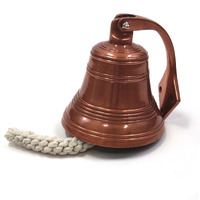 Copper Aluminum Ship Bell with Rope, 6"