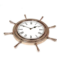 Aluminum Ship Wheel Clock (7082), 18"