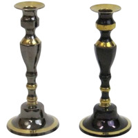 Solid brass Candle Stick Holder, Black