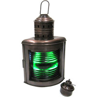Large Ship Light, Red "Port" Oil Lamp