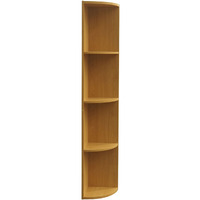 Orion 4 Tier Storage Shelves Corner Bookcase, Natural Wood, Contemporary