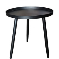 Scranton 3 Legged Side End Accent Table, 16" Round, Black Metal, Modern