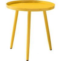 Scranton 3 Legged Side End Accent Table, 16" Round, Yellow Metal, Modern