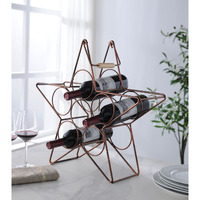 Naperville Countertop Wine Rack, Brushed Copper Metal, 6 Bottle Holders, Transitional