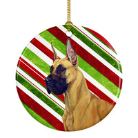 "Caroline's Treasures LH9220-CO1 Great Dane Candy Cane Holiday Christmas Ceramic Ornament, Multicolor"