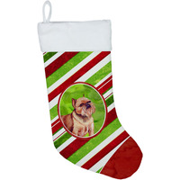 "Caroline's Treasures LH9224-CS Brussels Griffon Candy Cane Holiday Christmas Stocking, 11 x 18"", Multicolor"