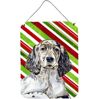 "Caroline's Treasures English Setter Candy Cane Holiday Christmas Wall or Door Hanging Prints, 16"" x 12"", Multicolor"
