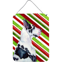 "Caroline's Treasures LH9236DS1216 Great Dane Candy Cane Holiday Christmas Wall or Door Hanging Prints, 16"" x 12"", Multicolor"