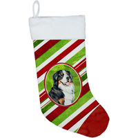 "Caroline's Treasures Bernese Mountain Dog Candy Cane Holiday Christmas Stocking, 11 x 18"", Multicolor"