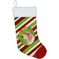 "Caroline's Treasures Petit Basset Griffon Vendeen Candy Cane Holiday Christmas Stocking, 11 x 18"", Multicolor"