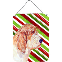 "Caroline's Treasures Petit Basset Griffon Vendeen Candy Cane Christmas Wall or Door Hanging Prints, 16"" x 12"", Multicolor"