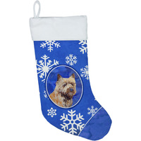 "Caroline's Treasures Cairn Terrier Winter Snowflakes Holiday Christmas Stocking, 11 x 18"", Multicolor"