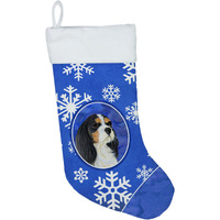 "Caroline's Treasures Cavalier Spaniel Winter Snowflakes Holiday Christmas Stocking, 11 x 18"", Multicolor"