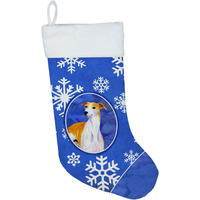 "Caroline's Treasures Whippet Winter Snowflakes Holiday Christmas Stocking, 11 x 18"", Multicolor"