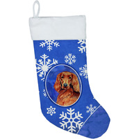"Caroline's Treasures Irish Setter Winter Snowflakes Holiday Christmas Stocking, 11 x 18"", Multicolor"